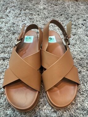 DV by Dolce Vita Tan Crisscross Slingback Sandals